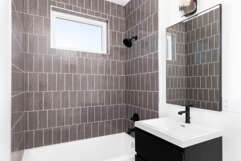 Upgraded bathroom with high-end tiles