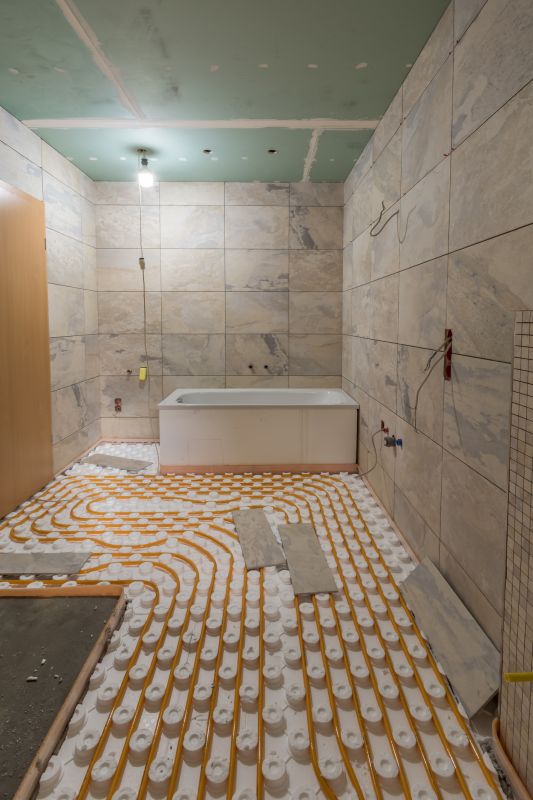 Luxury bathroom with heated flooring